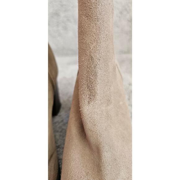 NEW Blondo Irina‎ Waterproof Leather Boots Women Sz12 Beige Pointed Toe Side Zip - Picture 3 of 10